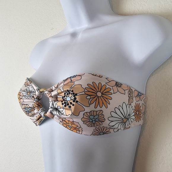 NWT Mahina Swim Floral Bandeau Bikini Top XS Handmade in Bali - Picture 3 of 9